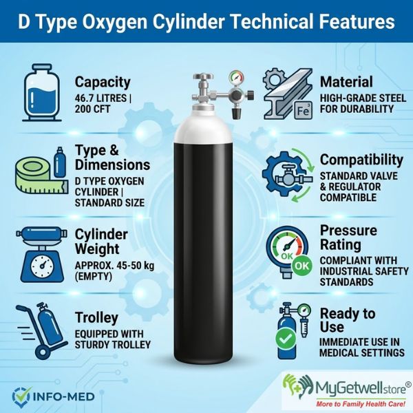 D type oxygen cylinder