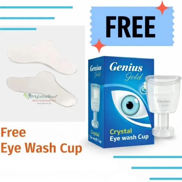 Free eye wash cup with gel nose pad.webp