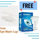Free eye wash cup with gel nose pad.webp