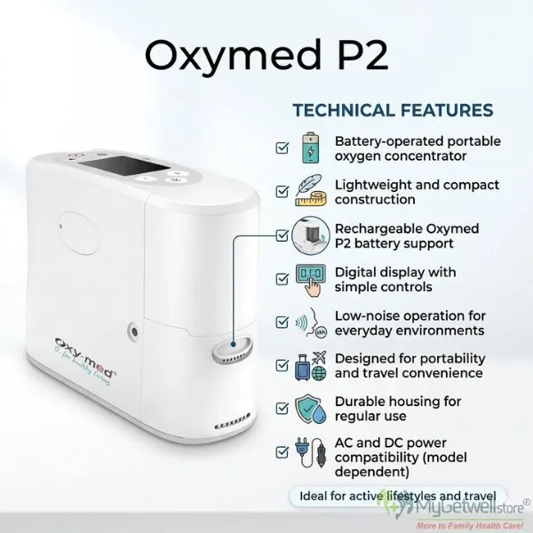 Oxymed P2 Portable Oxygen Concentrator price.webp
