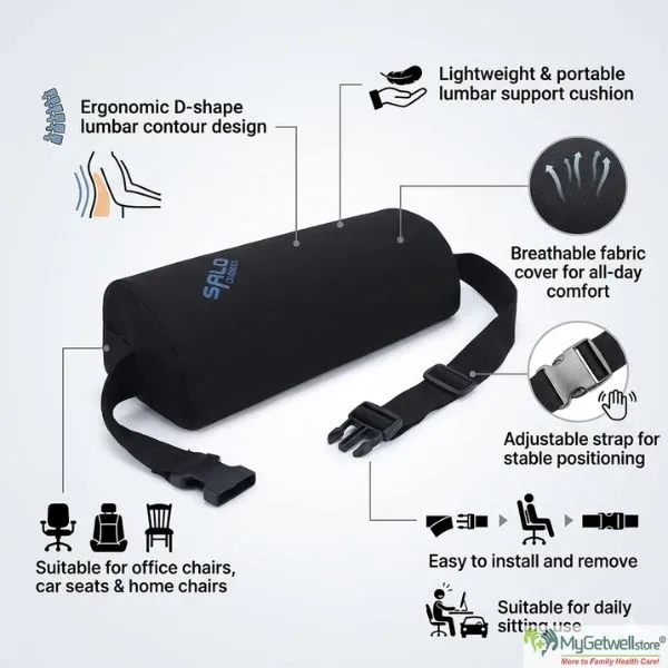 d shape lumbar back support cushion for chair.webp