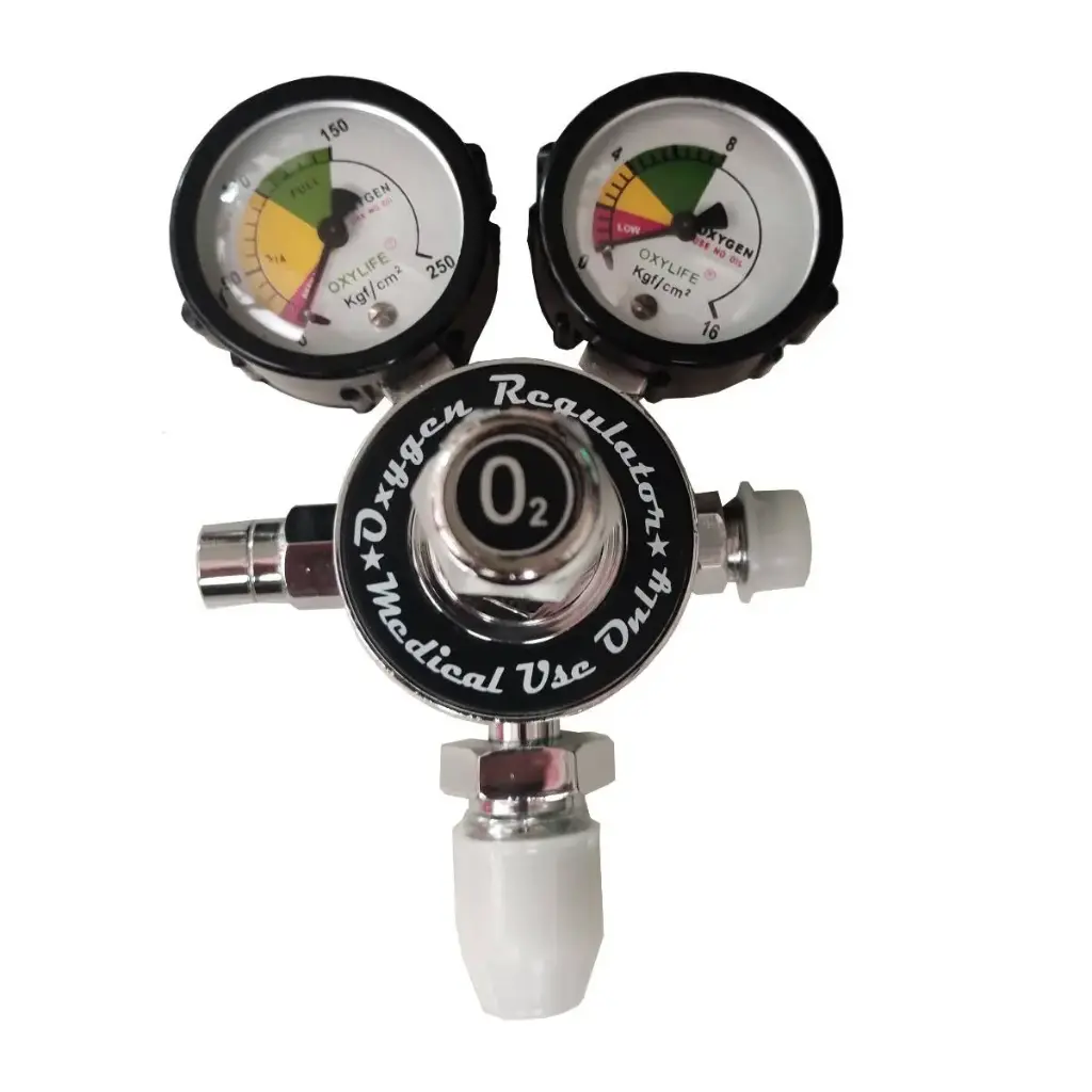 Single Stage Twin Gauge Oxygen Regulator for Oxygen Cylinders
