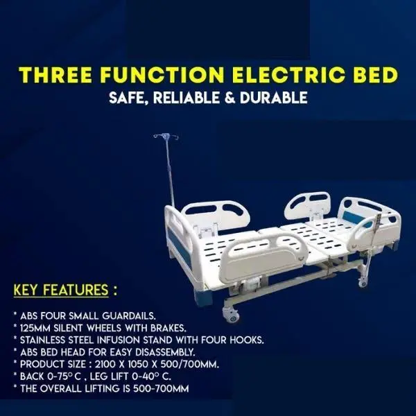 3 Function Electric Hospital Bed on Rent & Sale in Nagpur | Adjustable Patient Bed