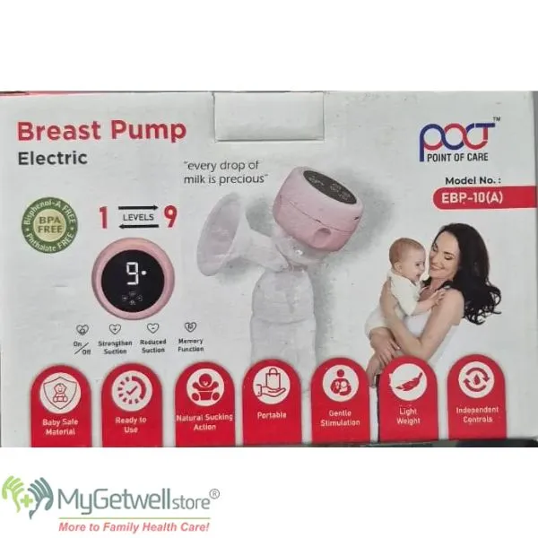 POCT EBP-10(A) Electric Breast Pump – BPA-Free Portable Milk Pump with Strong Suction
