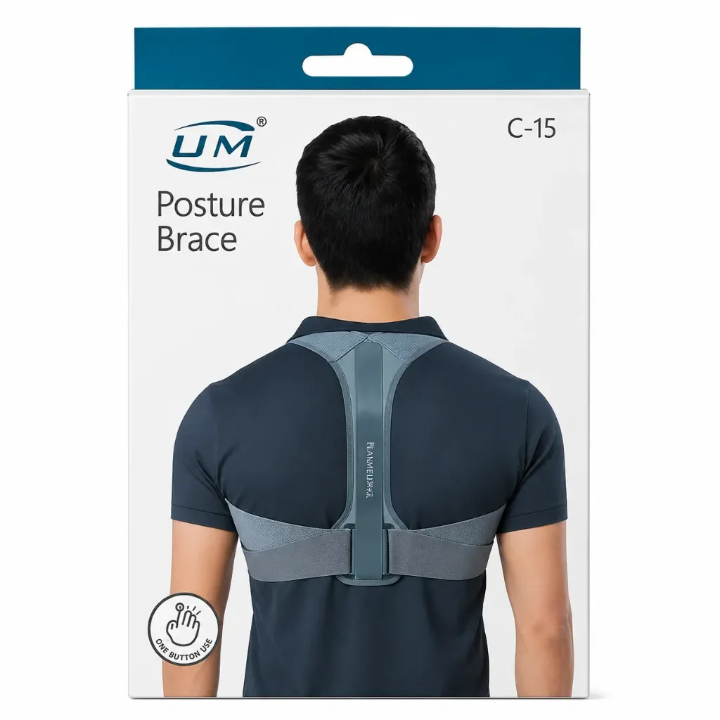 UM Adjustable & Breathable Upper Back Posture Brace | Back Support Belt