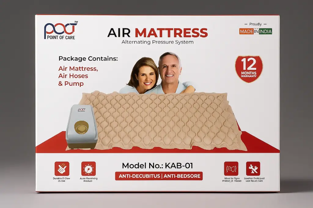 [AirBedPOCT] POCT Medical Anti-Decubitus Air Mattress with Pump for Patient Care (India)