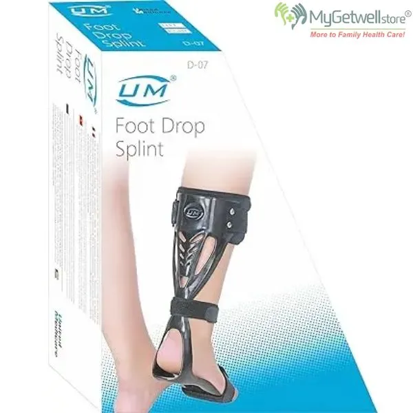 UM Foot Drop Splint - Adjustable AFO Ankle Brace for Walking Support (Medium-Large)