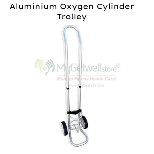 Aluminium Oxygen Cylinder Trolley for Home & Hospital Use | Cylinder Stand with Wheels