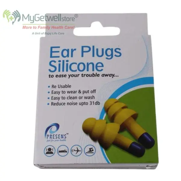 Silicone Ear Plugs (Pack of 2) – Noise Reduction & Comfortable Fit for Study, Sleep & Bathing