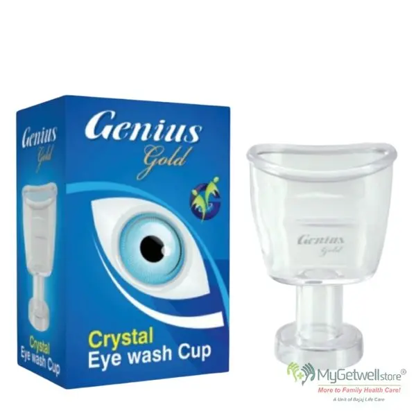 Genius Gold Eye Wash Cup (Pack of 2) – Reusable Glass Eye Cleaning Cup for Home & Clinic Use