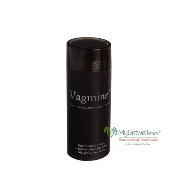 VAGMINE Hair Fiber Dark Brown Powder – Hairline Concealer for Men & Women (Black)