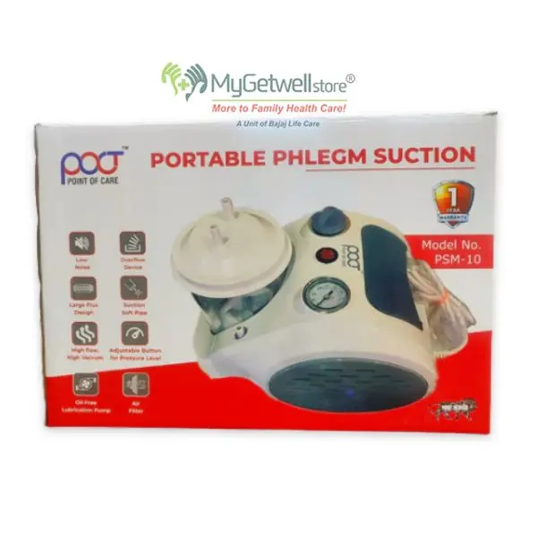 POCT Portable Phlegm Suction Machine PSM-10 | Compact Medical Suction Unit for Home & Clinic Use