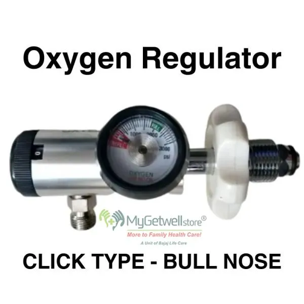 Oxygen Regulator Click Type Bull Nose – Durable Industrial & Medical-Grade Kit