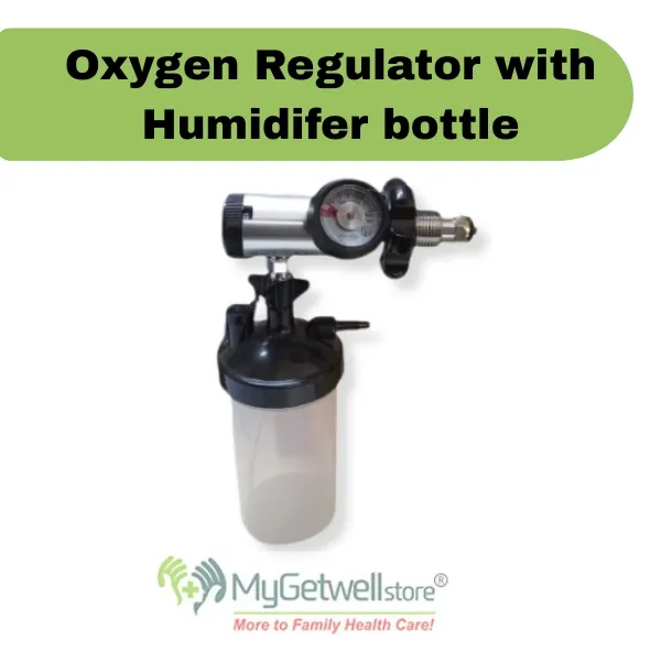 Oxygen Cylinder Regulator Kit with Flowmeter & Humidifier Bottle – Adjustable Control