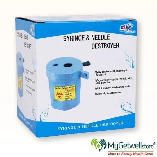 Manual Syringe & Needle Destroyer | Hand-Operated Needle Cutter for Safe Disposal