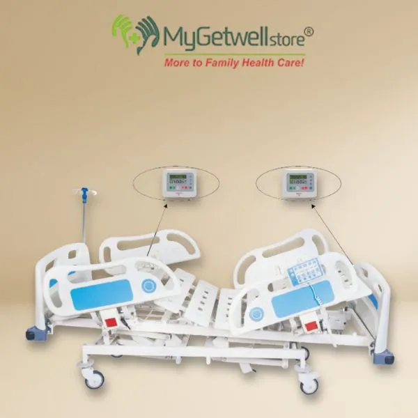 Five Function Electric ICU Hospital Bed with ABS Panels & Railings | Nagpur