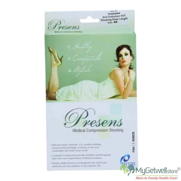 Presens Medical Compression Stockings for Circulation Support | Below Knee & Thigh Length (Above Knee) (Knee S)