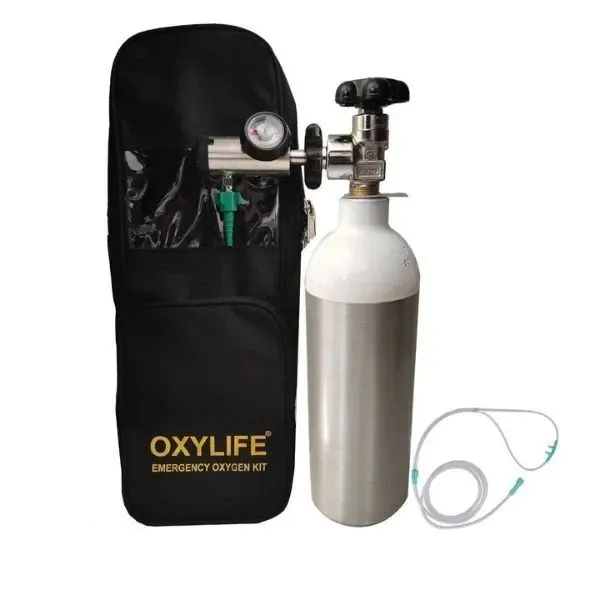 [Oxylife] Oxylife Portable Oxygen Kit 1.8L (330L) | Aluminium Cylinder with FA Valve