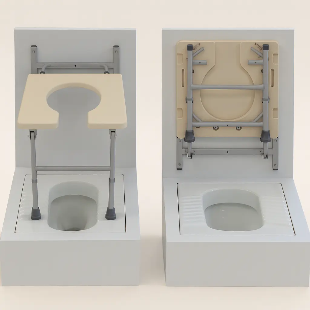 Wall Mounted Folding Commode Chair – Compact, Durable & Space-Saving Toilet Solution