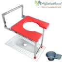 Wall mounted folding commode for indian toilet | Space-Saving Toilet Chair for Adults & Seniors