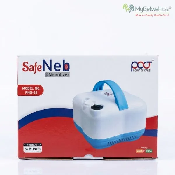 POCT Safe Neb Compressor Nebulizer Machine for Kids & Adults | Home Use Nebulizer Online India