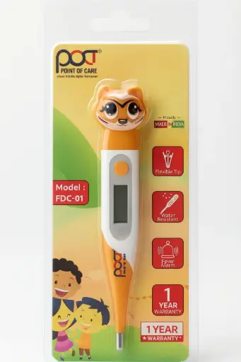 POCT Tiger Digital Thermometer – Soft Tip Thermometer for Kids & Adults 