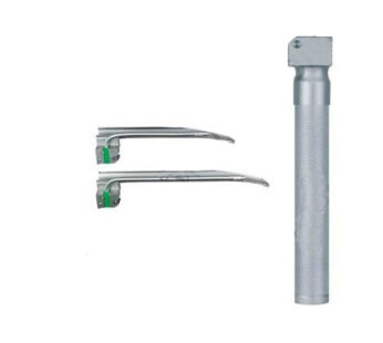 Optic Fiber Laryngoscope (Set of 2) with Pouch for Paediatric
