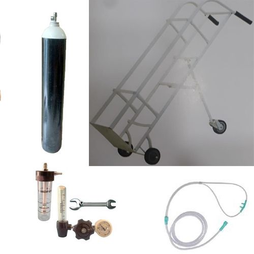 Complete Jumbo Oxygen Cylinder Kit with Trolley