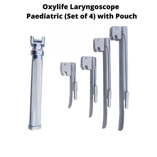 Oxylife Laryngoscope  Paediatric (Set of 4) with Pouch