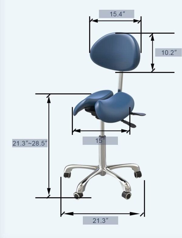 Saddle Stool with Back Rest Support - Image 2