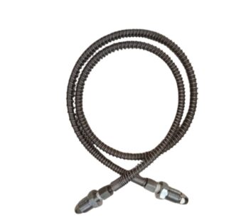 SS Braided High Pressure Teflon, Flexible Tail pipe with Spring – both end Bull Nose Connection – 1.25mtr