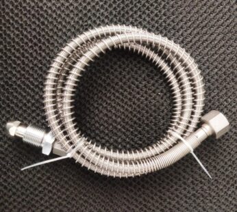 SS Braided High Pressure Teflon, Flexible Tail pipe with Spring for Oxygen Nrv Type (1.25 Mtr)