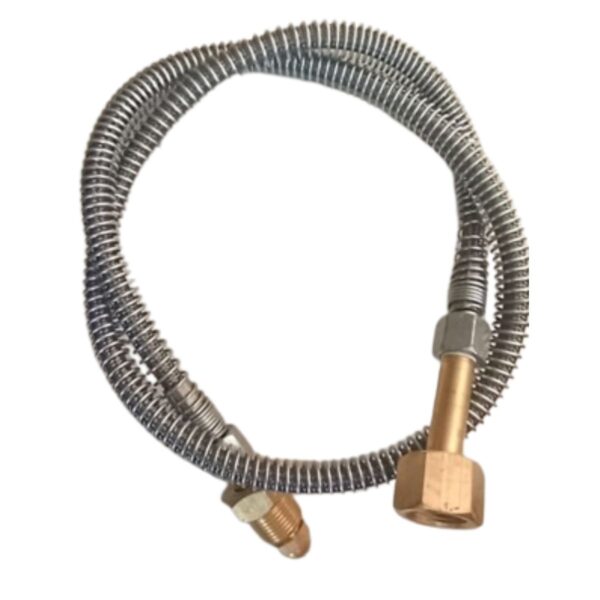 SS Braided High Pressure Teflon, Flexible Tail pipe with Spring for Oxygen Nrv Type (1 Mtr)