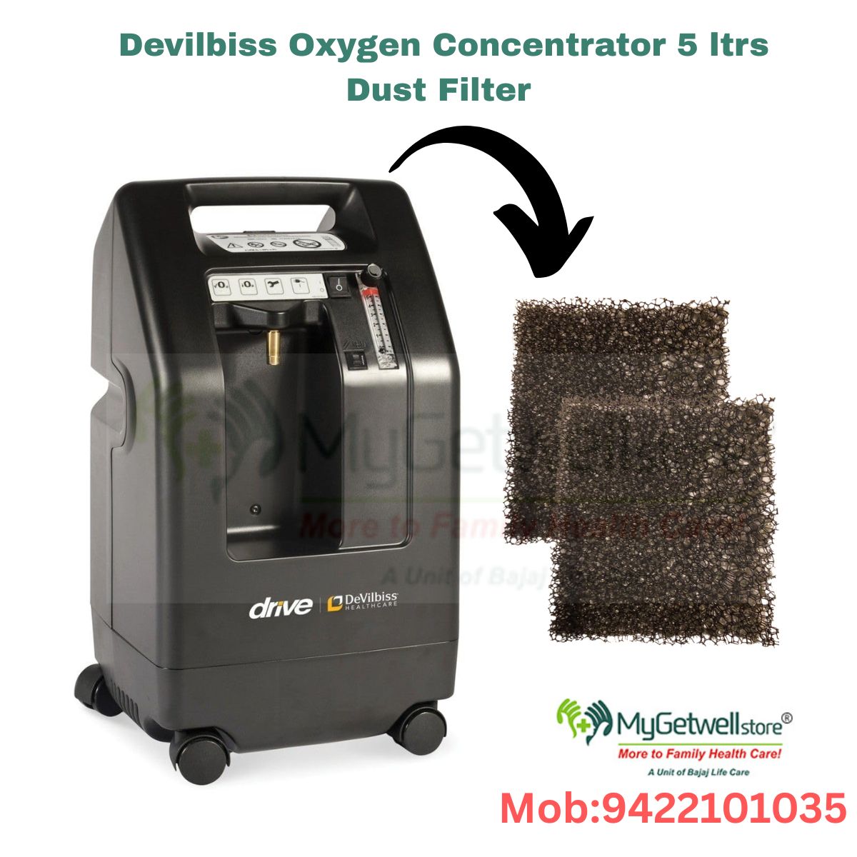 Dust Filter For Devilbiss Oxygen Concentrator 5 ltrs – Pack of 2